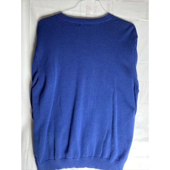 Izod Men's Pullover Sweater Size Large Navy Blue Long Sleeve Crew Neck Blue - Picture 3 of 5